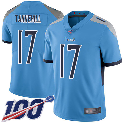 Tennessee Titans Limited Light Blue Men Ryan Tannehill Alternate Jersey NFL Football #17 100th Season Vapor Untouchable